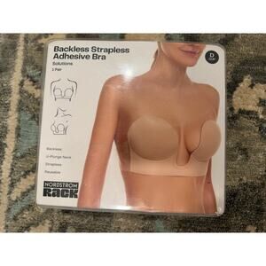 Nordstrom Rack Backless Strapless Nude Adhesive Bra Side Tabs Reusable D Cup NIB